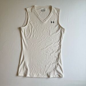 Under Armour | White Fitted Tank Top, Compression, Heat Gear, Women’s‎ L
